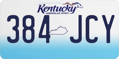 KY license plate 384JCY