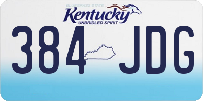 KY license plate 384JDG