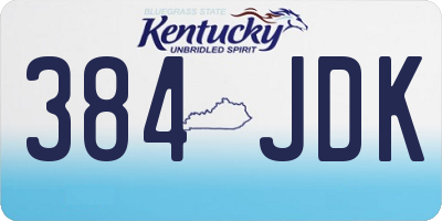 KY license plate 384JDK