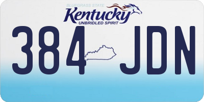 KY license plate 384JDN