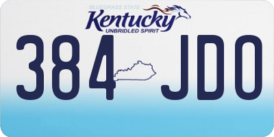 KY license plate 384JDO