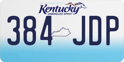 KY license plate 384JDP