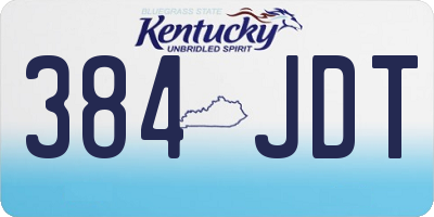 KY license plate 384JDT