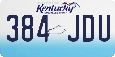 KY license plate 384JDU