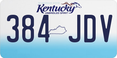 KY license plate 384JDV