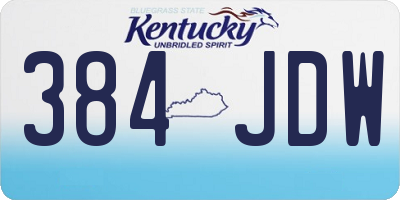 KY license plate 384JDW