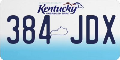 KY license plate 384JDX