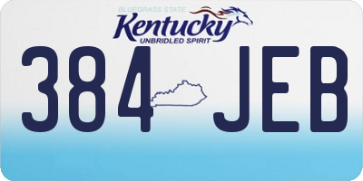 KY license plate 384JEB