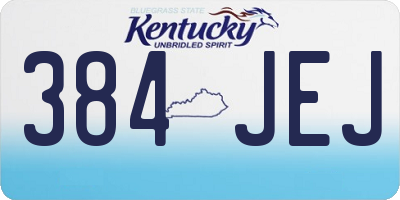 KY license plate 384JEJ