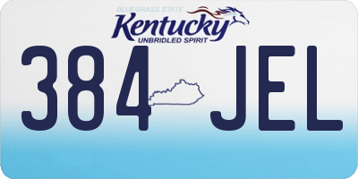 KY license plate 384JEL
