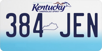 KY license plate 384JEN