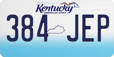 KY license plate 384JEP