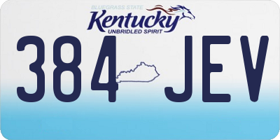 KY license plate 384JEV