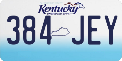 KY license plate 384JEY