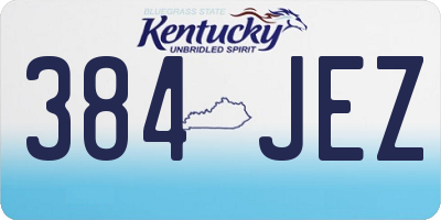 KY license plate 384JEZ