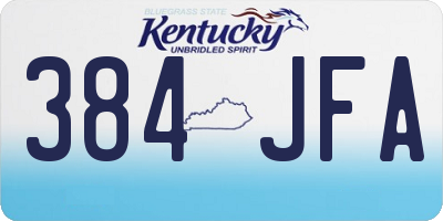 KY license plate 384JFA