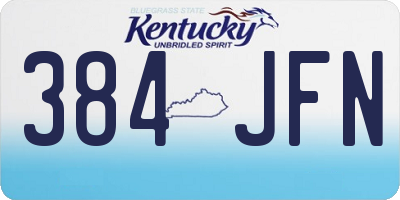 KY license plate 384JFN