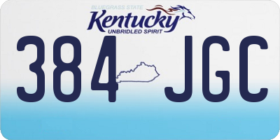 KY license plate 384JGC
