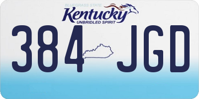 KY license plate 384JGD