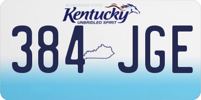 KY license plate 384JGE