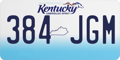 KY license plate 384JGM