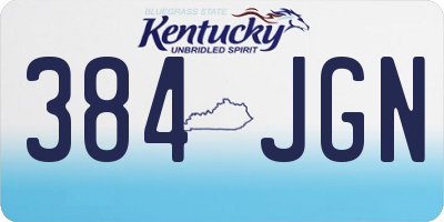 KY license plate 384JGN