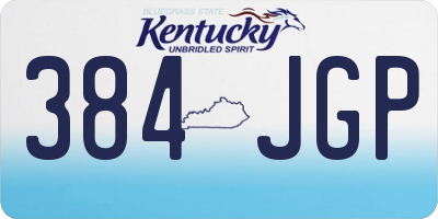 KY license plate 384JGP