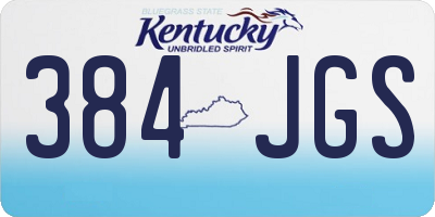 KY license plate 384JGS