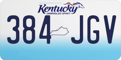 KY license plate 384JGV