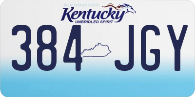 KY license plate 384JGY
