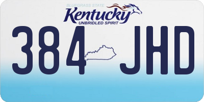 KY license plate 384JHD