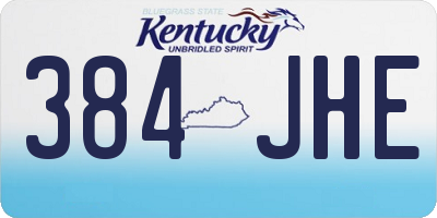KY license plate 384JHE