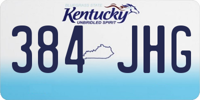 KY license plate 384JHG