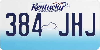 KY license plate 384JHJ