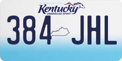 KY license plate 384JHL