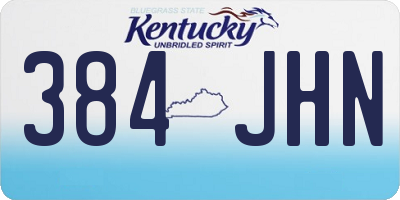 KY license plate 384JHN