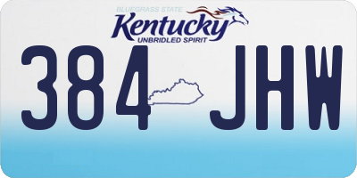 KY license plate 384JHW