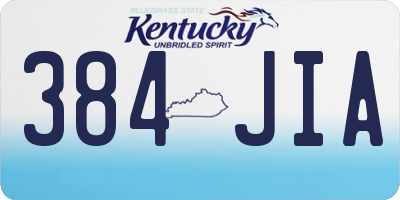 KY license plate 384JIA