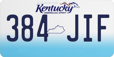 KY license plate 384JIF