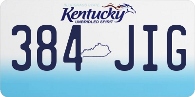 KY license plate 384JIG