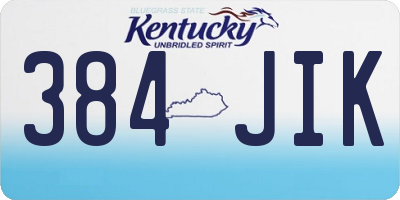 KY license plate 384JIK