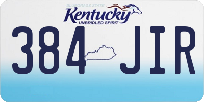 KY license plate 384JIR