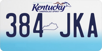 KY license plate 384JKA