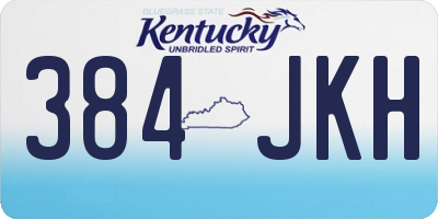 KY license plate 384JKH