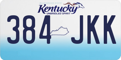 KY license plate 384JKK