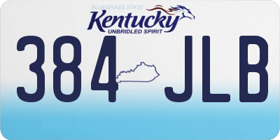 KY license plate 384JLB