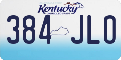 KY license plate 384JLO