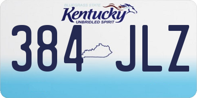 KY license plate 384JLZ