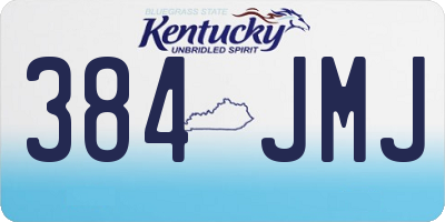 KY license plate 384JMJ