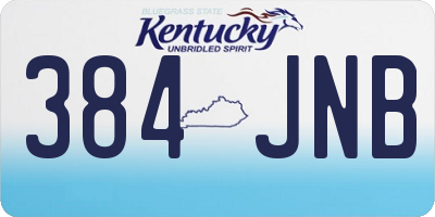 KY license plate 384JNB